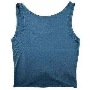 Zyia‎ Active Womens Twist Front Tank Top XL Blue Sleeveless Stretch Workout